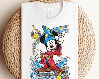 Mickey Fantasia Sorcerer pronto para impressão, transferências Disney Fantasmic DTF, transferências Mickey Mouse Magic Wizard DTF, camiseta Mickey Magic Wizard