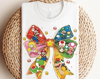 Super Mario DTF Transfer,Super Mario Ready To Press,Super Mario Character DTF Transfer,Mario Kart Shirt,Mario & Friends Birthday Party DTF