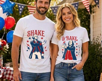 Family Matching 4th of July Couples Shirt png Shake and Bake , Patriotic Independence Day 2 PNG, funny shirt design