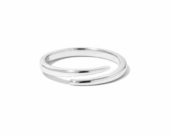 Dainty Sterling Silver Snake Ring: Minimalist Adjustable Spiral