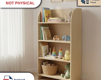 Kids Book & Toy Shelf DIY Woodworking Plans | Children Bookshelf PDF | Digital Download | Easy Build Project