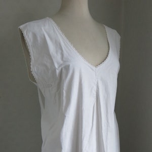 Antique White Handmade Crochet Cotton Edwardian 20s Slip Dress Night Gown Norwegian Extra Large Plus size