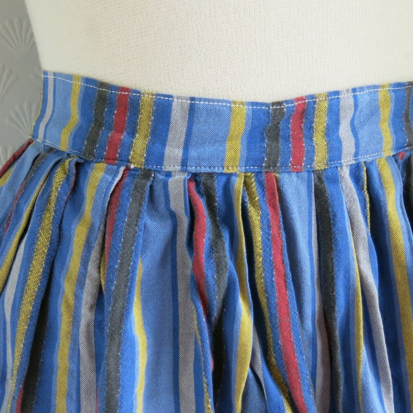 Fait à la main rayé folk bunad tissé coton antique 20s 30s 40 jupe norvégienne petite