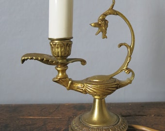 Golden Metal Brass Dragon Griffin Table Lamp Scandinavian Antique Style