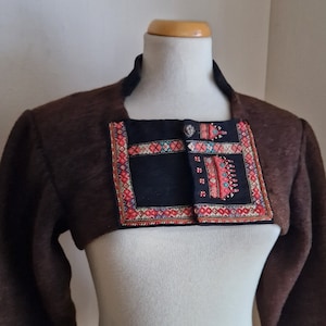 Rare Antique Norwegian Wool Bunad Jacket Silver Buttons Traditional National costume Setesdal