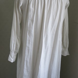 Antique White Cotton Gothic Victorian Edwardian 20s Dress Night Gown Medium Large Norwegian image 7