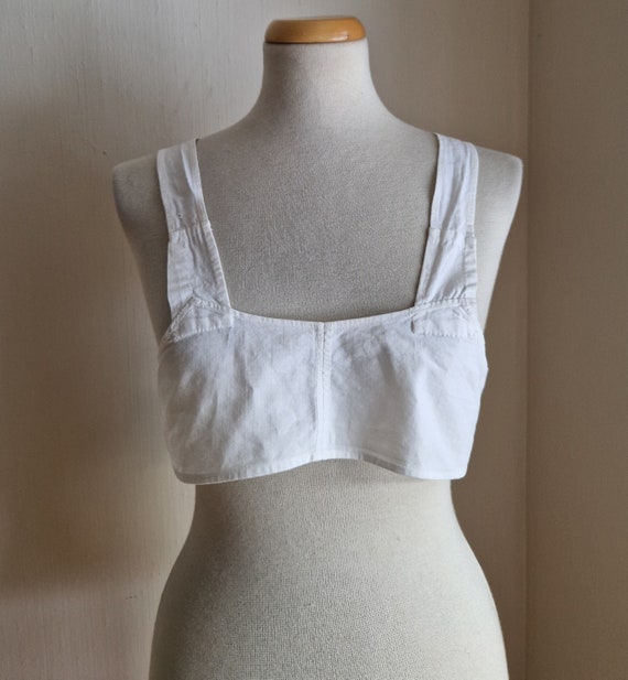 Antique White Cotton Camisole Bralette Bra Dress … - image 4