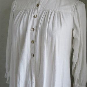 Antique White Cotton Gothic Victorian Edwardian 20s Dress Night Gown Medium Large Norwegian image 5