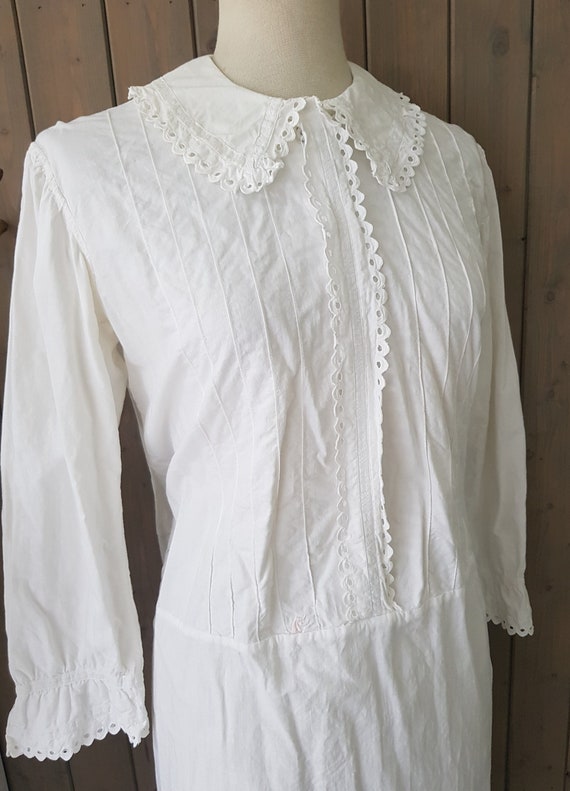 Antique White Cotton Gothic Victorian Edwardian 20