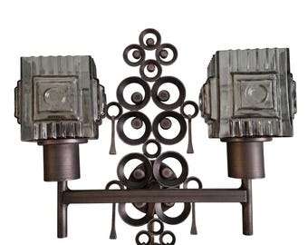 Mid Century Scandiavian Norwegian T. RØSTE Sconce Brutalist Modernist