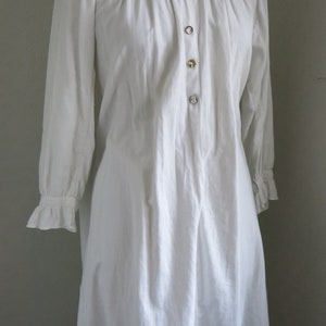 Antique White Cotton Gothic Victorian Edwardian 20s Dress Night Gown Medium Large Norwegian image 6