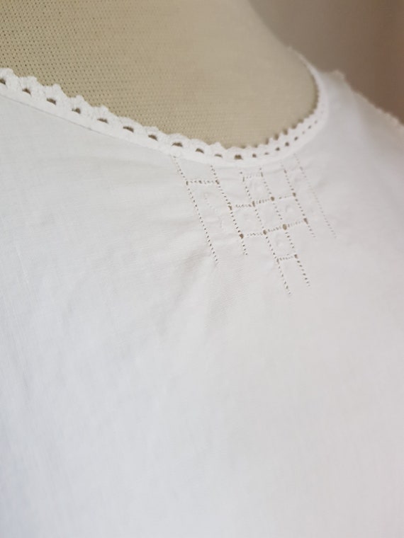 Antique White Cotton Lace Embroidery Edwardian 20… - image 2