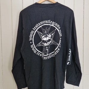 TESTAMENT Vintage 2000 Testamentlegions Baphomet Concert T-shirt Manica lunga Metal Merchandise