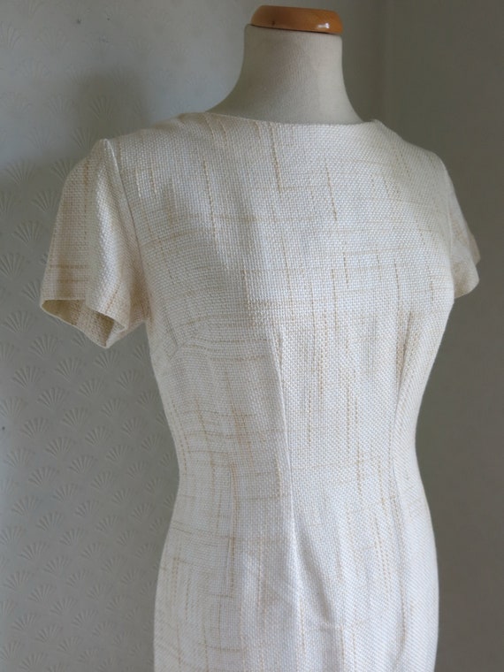 50s 60s Woven Linen Cotton Norwegian Hourglass Dre
