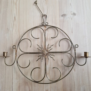 Sunburst Hanging Candle Holder Brass