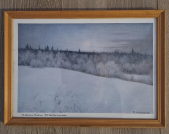 Theodor Kittelsen Nyttårsny  1905 New Year's New Moon Framed vintage print Norwegian