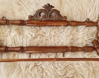 Antique Wooden Shelf Hanger Carved Victorian Edwardian