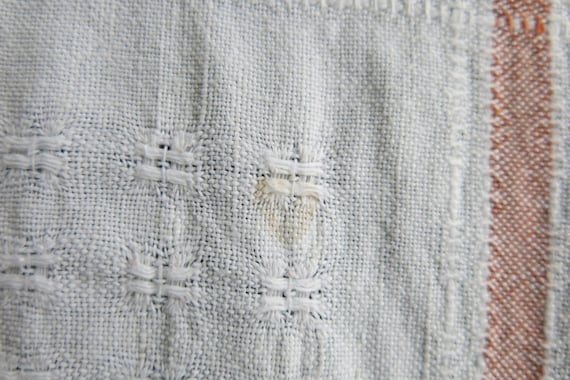 Large Antique Scandinavian Norwegian Woven Table Cloth Linen