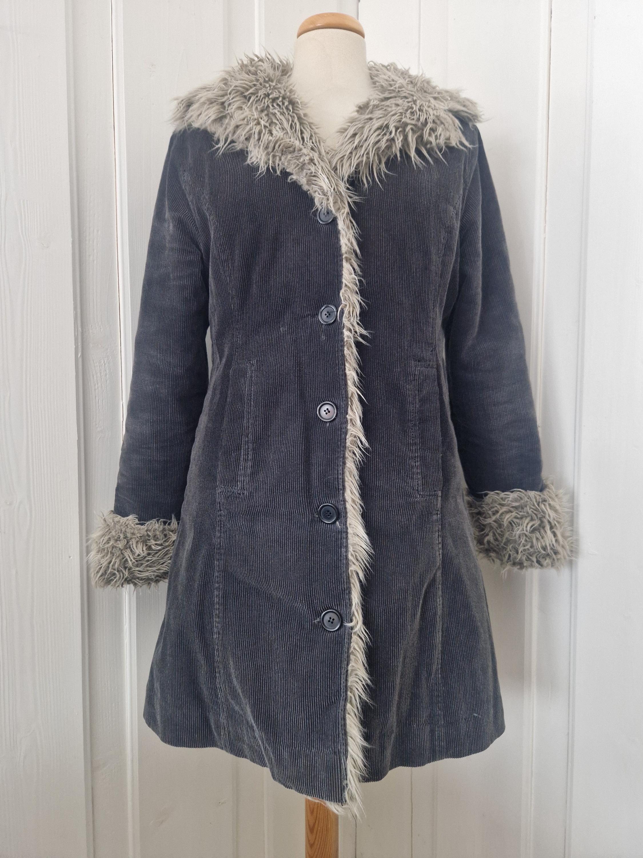Y2K Gray Beige Furry Faux Fur Afghan Corduroy Coat Small Medium - Etsy