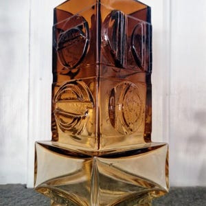 Amber Pentti Sarpanevo Vase Finnish Mid Century Modern Glass Art 60s 70s