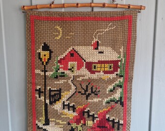 Norwegian Christmas Wall hanging Embroidery Nisse Hygge