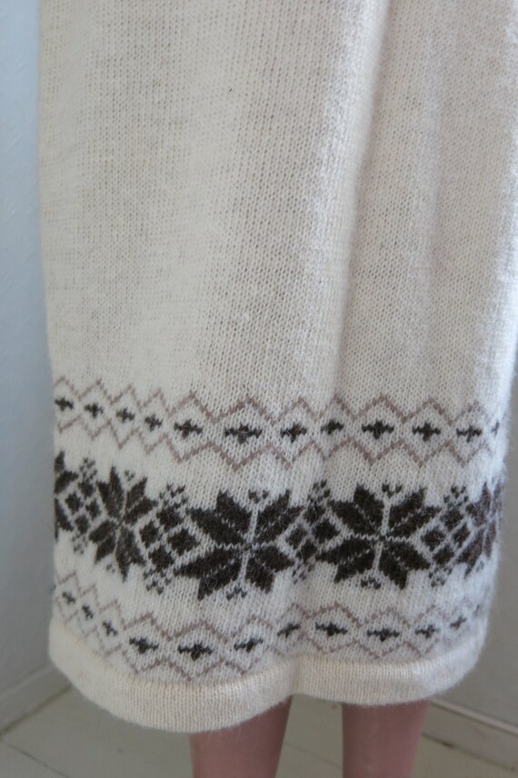 Norwegian Wool Fair Isle Knit Skirt Snowflake Trad