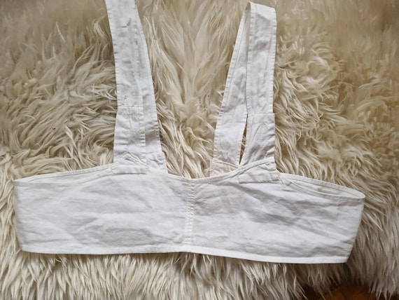 Antique White Cotton Camisole Bralette Bra Dress … - image 9