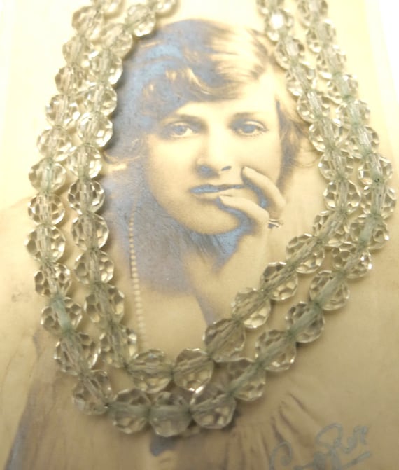 Two strand crystal necklace 30s 40s Art Deco