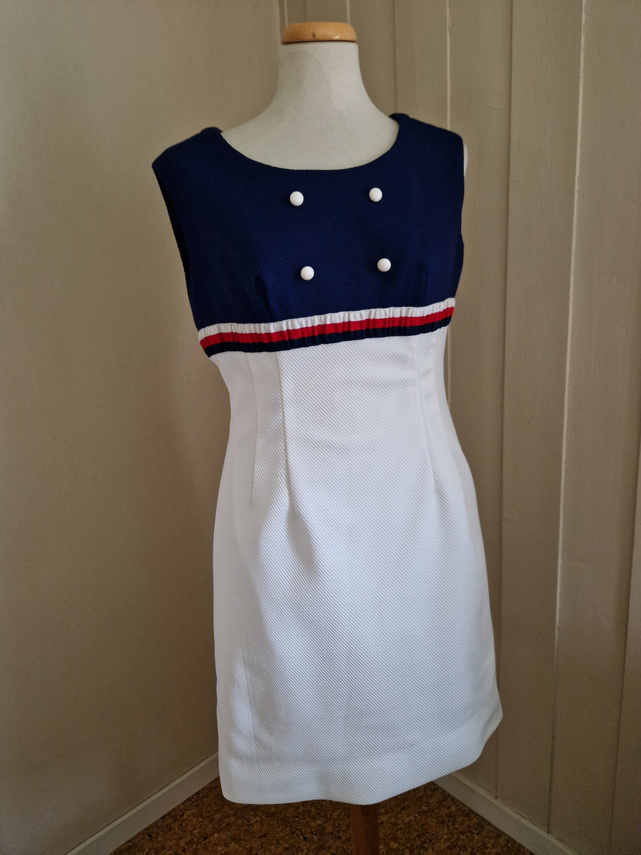 Mod Blue White Red Sailor Decor Buttons 60s Medium - Etsy