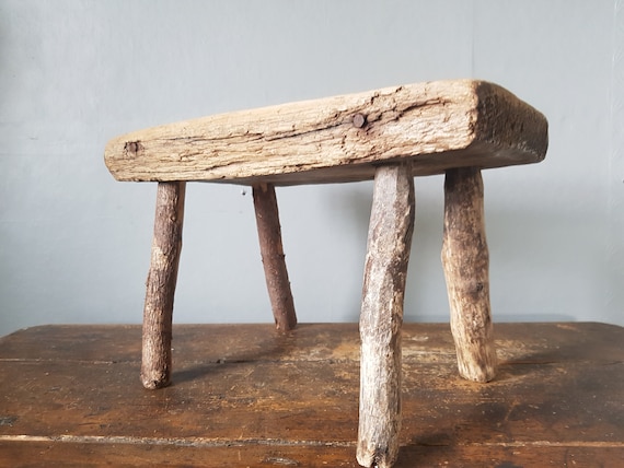 Antique Primitive Rustic Wooden Stool Milking Chair 1700s Dated Norwegian Farmhouse Etsy