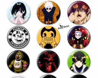 Meme Anime Button Set, Kawaii Cat & Game Badges, Backpack Accessories (15 Pack)
