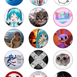 Anime Button Pins Set, Kawaii Cat & Game Badges, Backpack Accessories (15 Pack)