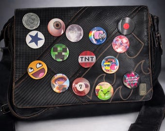 Pop Culture Button Badge Set Trend Set-3, Gaming Anime Music Pins, 15 Piece Badge Set