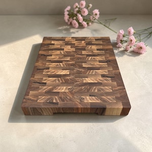 Walnut End Grain Cutting Board, Professional Butcher Block, Handmade Wooden Chopping Board, Kitchen Prep Board, the perfect gift for mom
