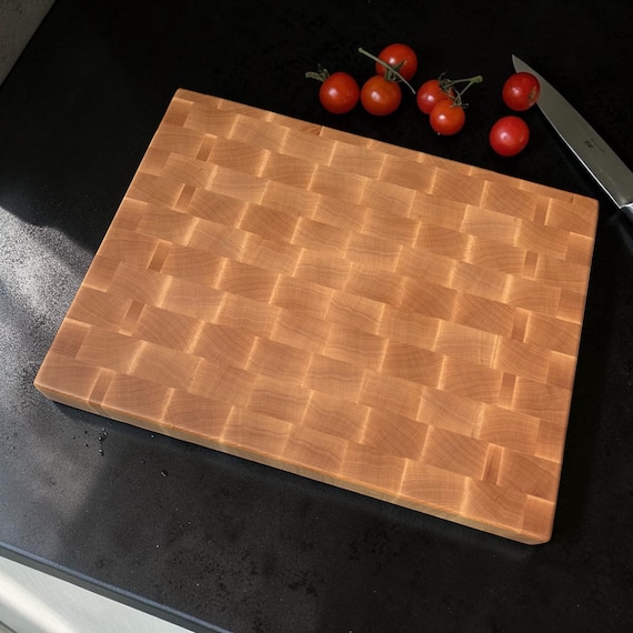 Maple Cutting Board, End Grain Butcher Block, Light Hardwood Chopping Block for Daily Kitchen Prep, Wedding Gift for Home Cooks