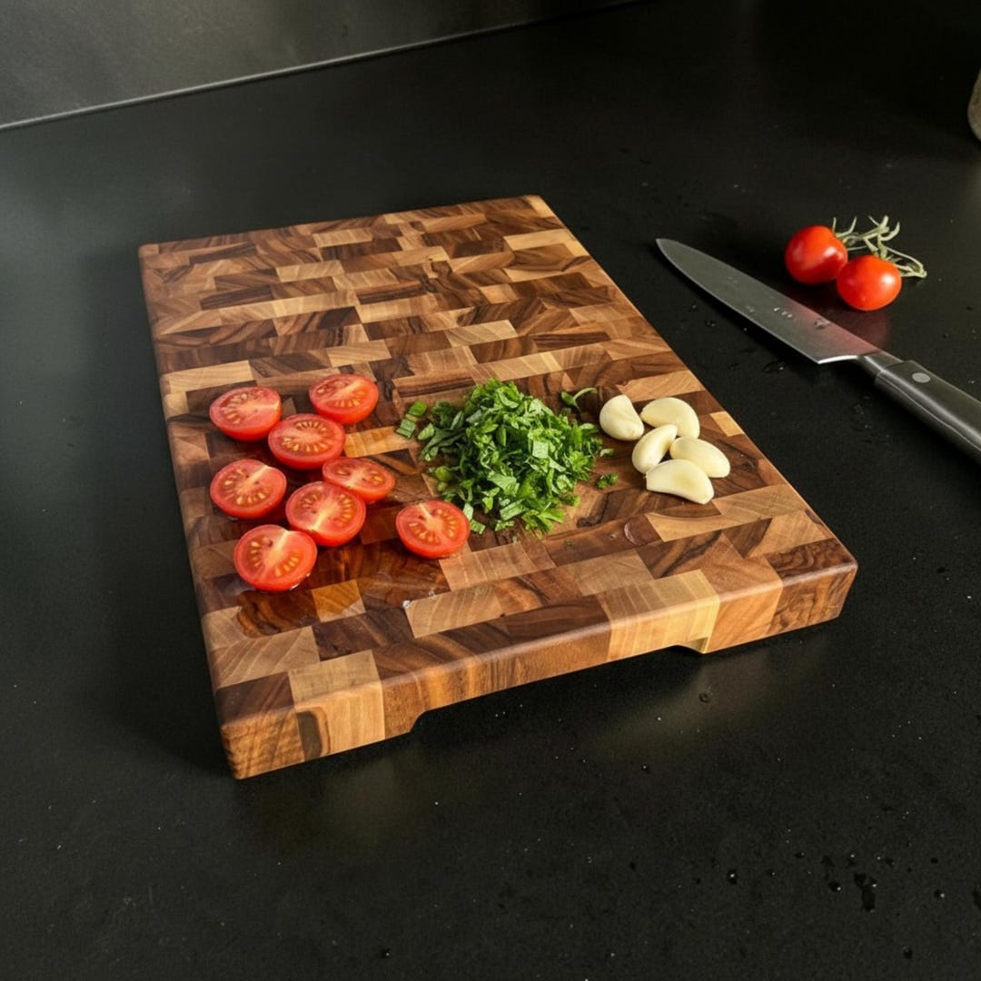 Thick Butcher Block Cutting Board, Large Solid Walnut Chopping Block ...