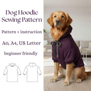 Dog Hoodie Sewing Pattern PDF | Large | Beginner Friendly | Clothes | Digital Download
