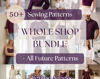 Gesamter Shop Schnittmuster-Bundle | Kleider, Tops, Kinder PDF Schnittmuster (Digitaler Download)