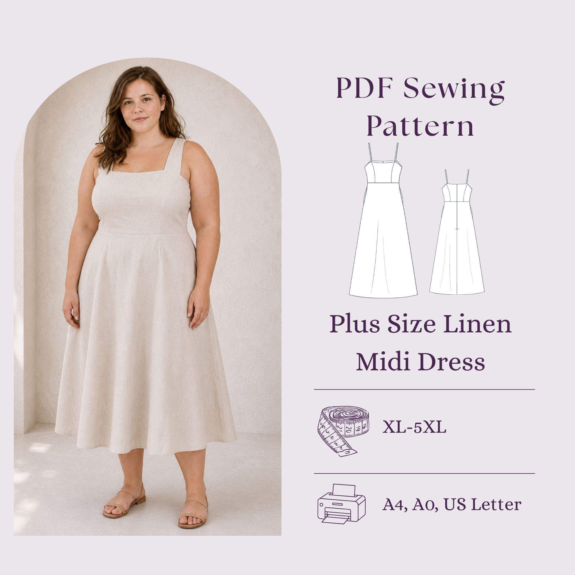 Plus Size Linen Dress Pattern - Etsy