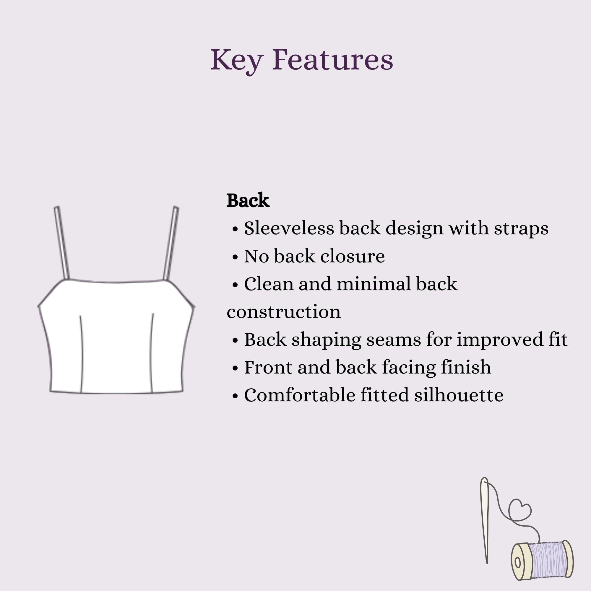 Linen Midriff Crop Top Sewing Pattern PDF, Spaghetti Strap Camisole DIY ...