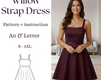 Willow Strap Dress Sewing Pattern | Women's XS-5XL (A0 & Letter Digital Download)