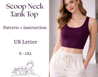 U-Ausschnitt Tank Top Schnittmuster | Anfänger Freundliches Sommer Top (PDF Download)