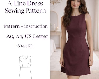Schnittmuster für Anfänger in A-Linie | Klassische Silhouette, Größen XS-5XL (PDF Download)