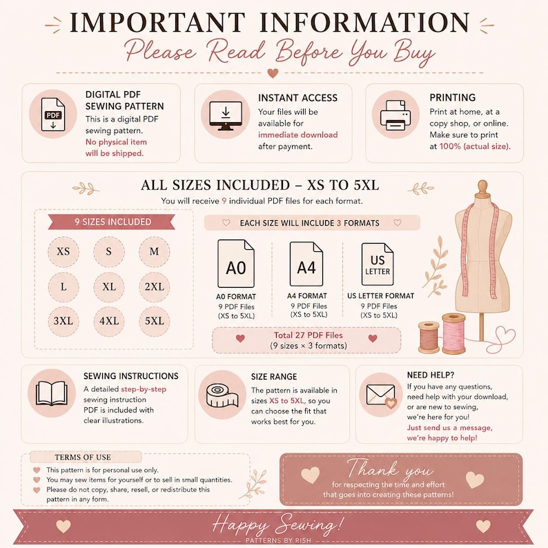 Cottagecore Maxi Dress Sewing Pattern PDF, Floral Ruffle Hem Dress DIY image 7