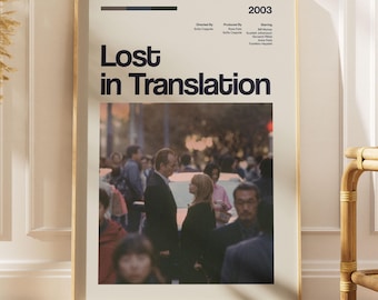 Lost in Translation Poster | Sofia Coppola Art | Bill Murray Tokyo Print | Indie Cult Movie Wall Decor | Cinephile Gift | Aesthetic Room