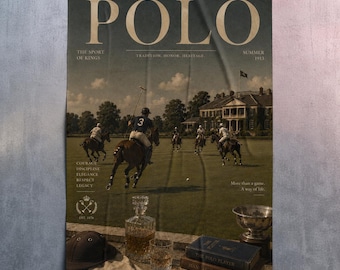 Poster di polo / Stampa equestre vintage / Arredamento da country club per ricchi d'altri tempi