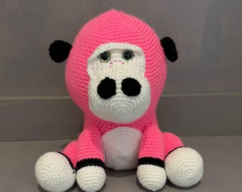 Hot Pink Gorilla Crocheted Plushie