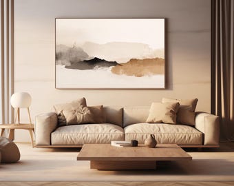 Wabi Sabi Printable Wall Art Japandi Abstract Beige Minimalist Poster Scandinavian Japanese Large Wall Art Digital Download