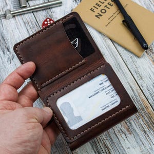 Leather Trifold Wallet – 3 or 6 Card Version – Compact EDC with ID Window