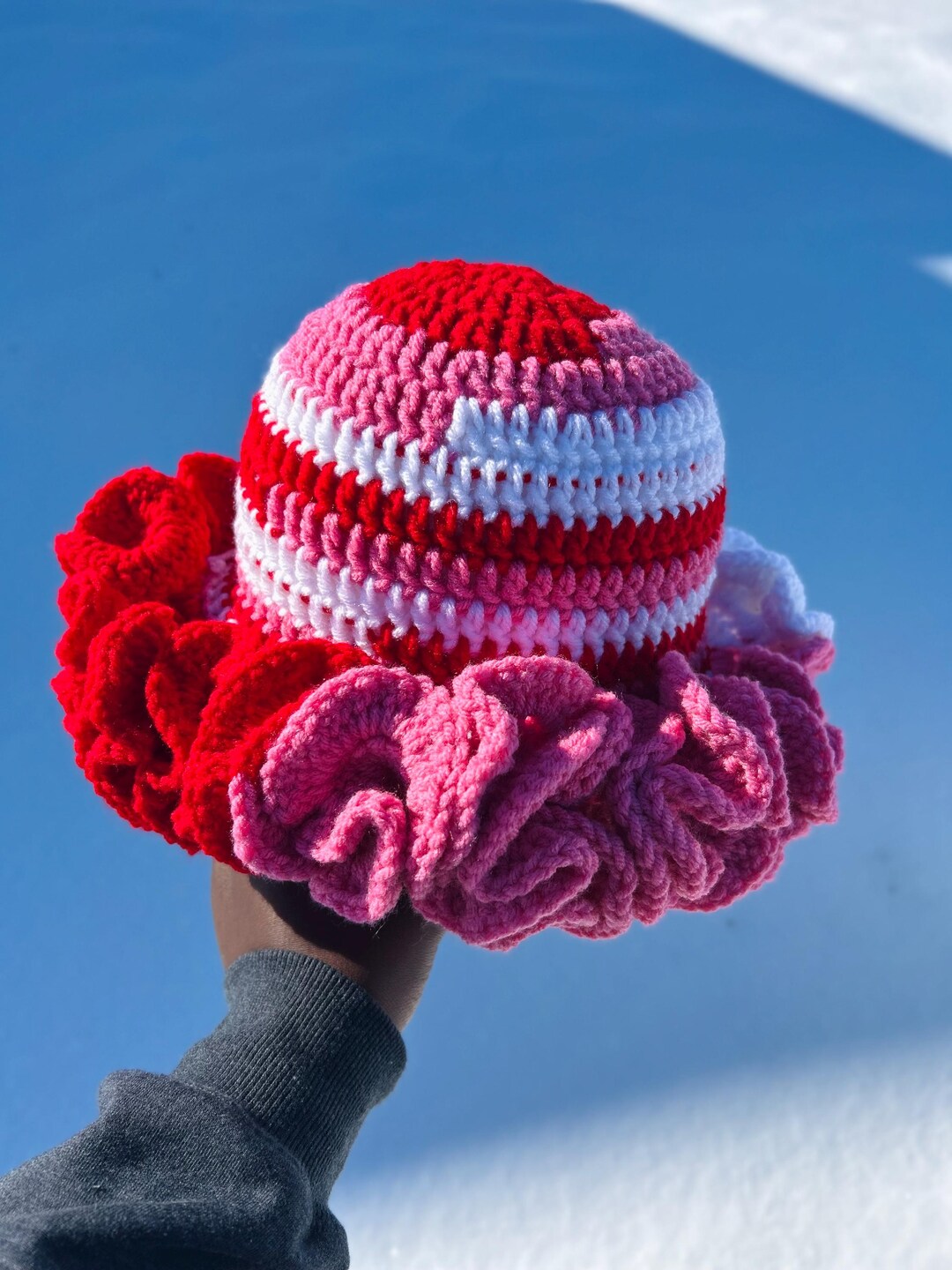 Cream Ruffle Hat Berries N Crème Crochet Ruffle Hat - Etsy